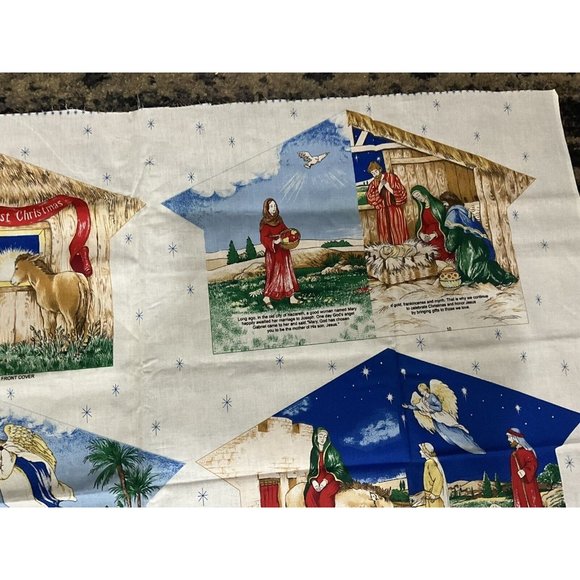 First Christmas Vtg Fabric Book Panels Template by Fabric Traditions 1997  NEW - Picture 8 of 12